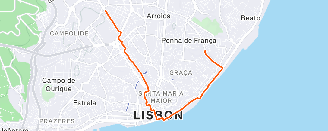 Map of the activity, Afternoon Walk