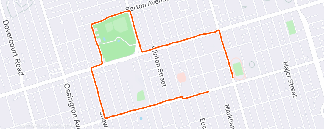 Map of the activity, Lunch Run