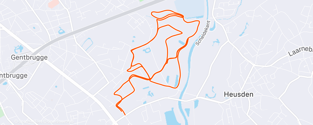 Map of the activity, Afternoon Run