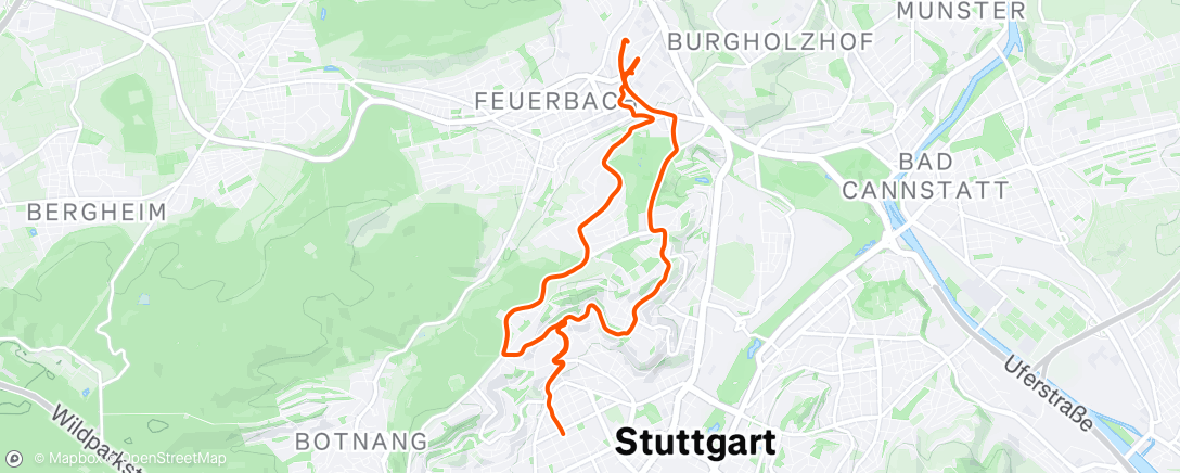 Map of the activity, Fahrt am Morgen und Abend