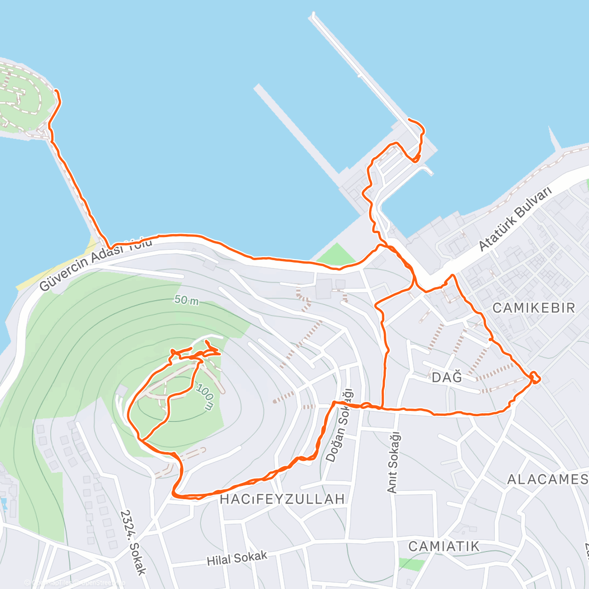 Карта физической активности (Kuşadası Atatürk Anıtı)