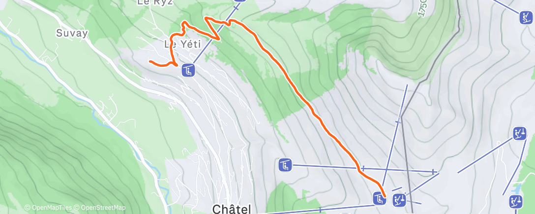 Map of the activity, Schlitten fahren & zurück wandern
