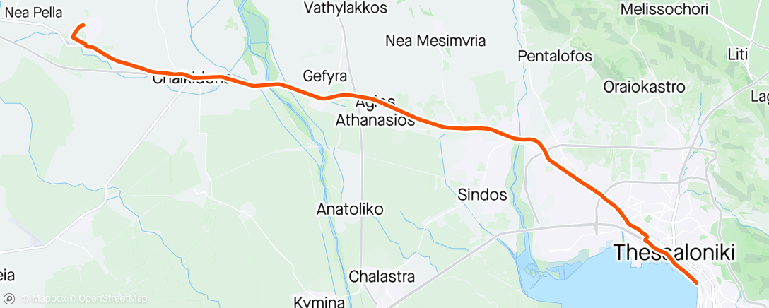 Map of the activity, 18ος Μαραθώνιος Μέγας Αλέξανδρος