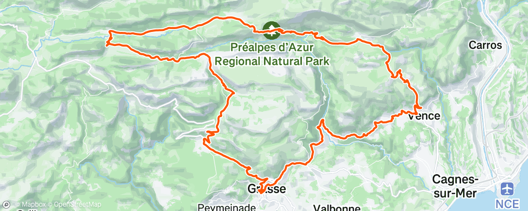 Map of the activity, Vélo du midi