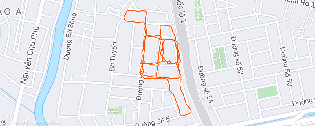 Map of the activity, Morning Run