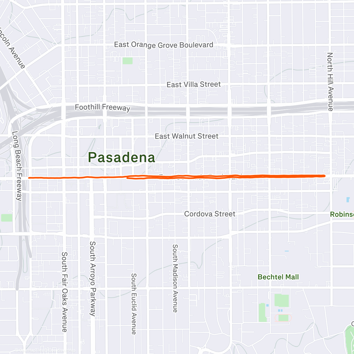 Map of the activity, 🌹 2026 Run with the Roses Lululemon 5k 🌹