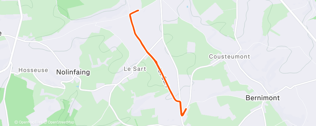 Map of the activity, Course à pied dans l'après-midi