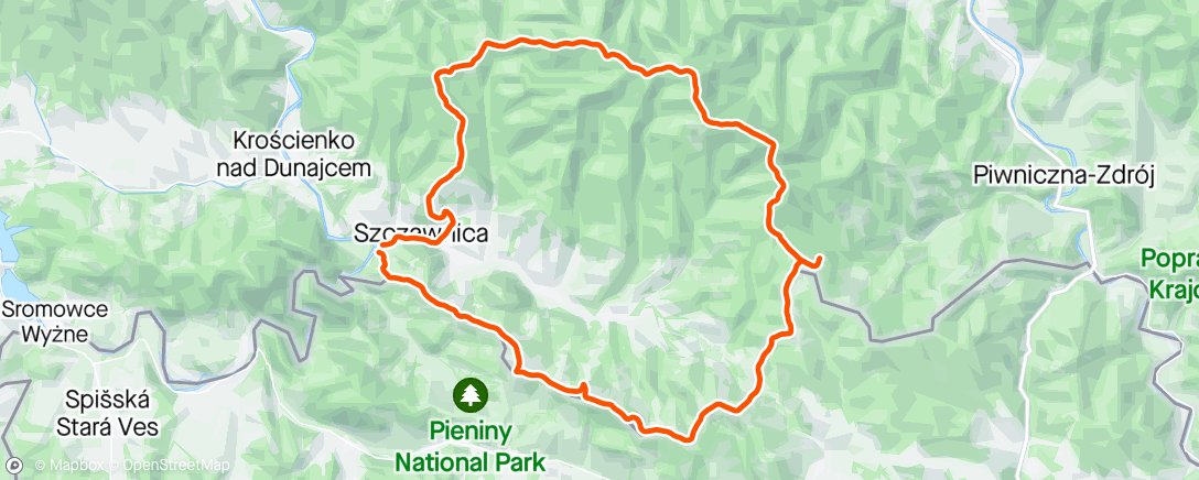 Map of the activity, Wielka Przehyba 
Pieniny Ultra Trail