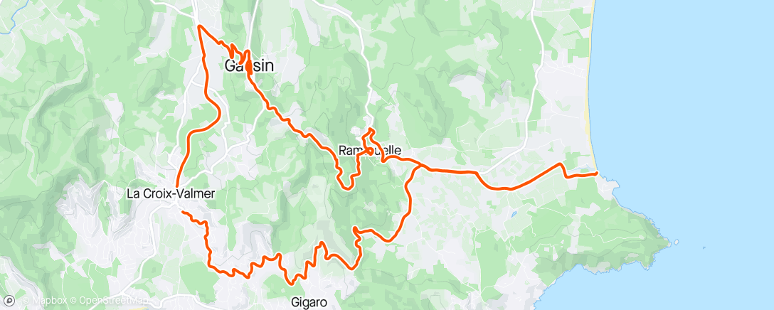 Map of the activity, Ballade vélo électrique Gassin Ramatuelle