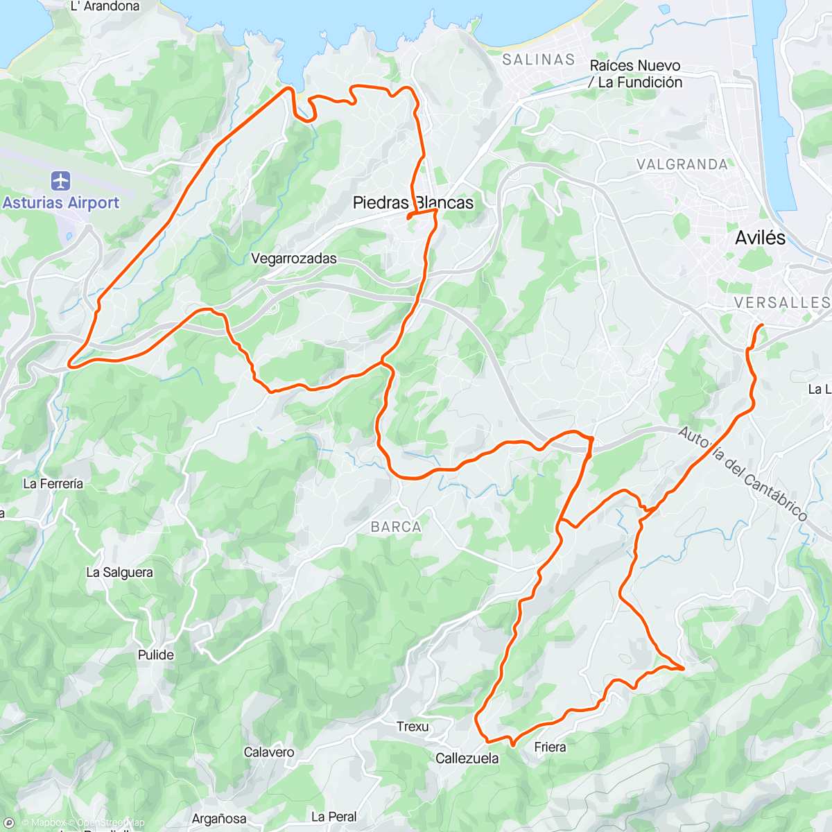 Mappa dell'attività Bicicleta por la mañana