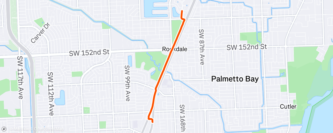 Map of the activity, Evening Run