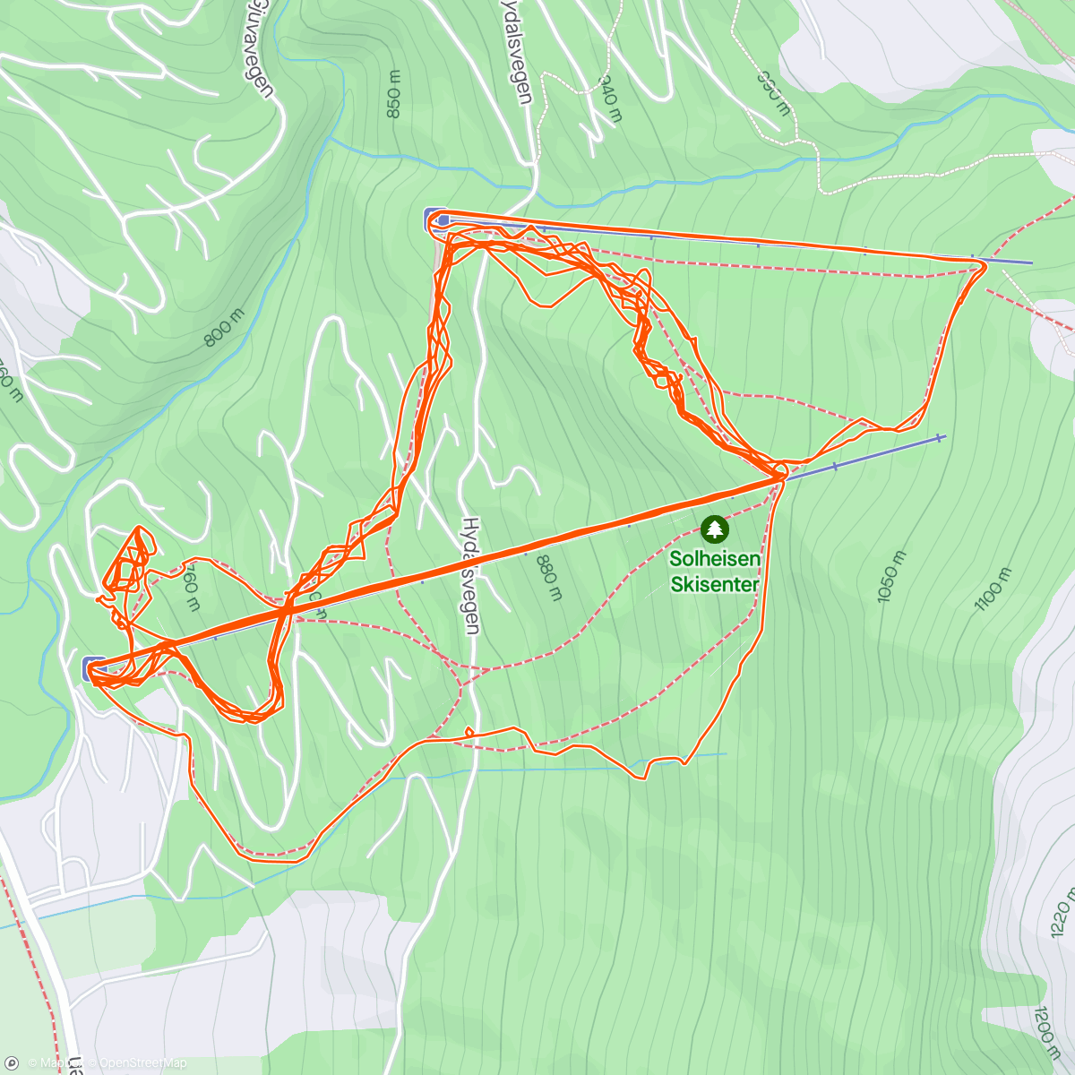 Map of the activity, Sol i solheisen