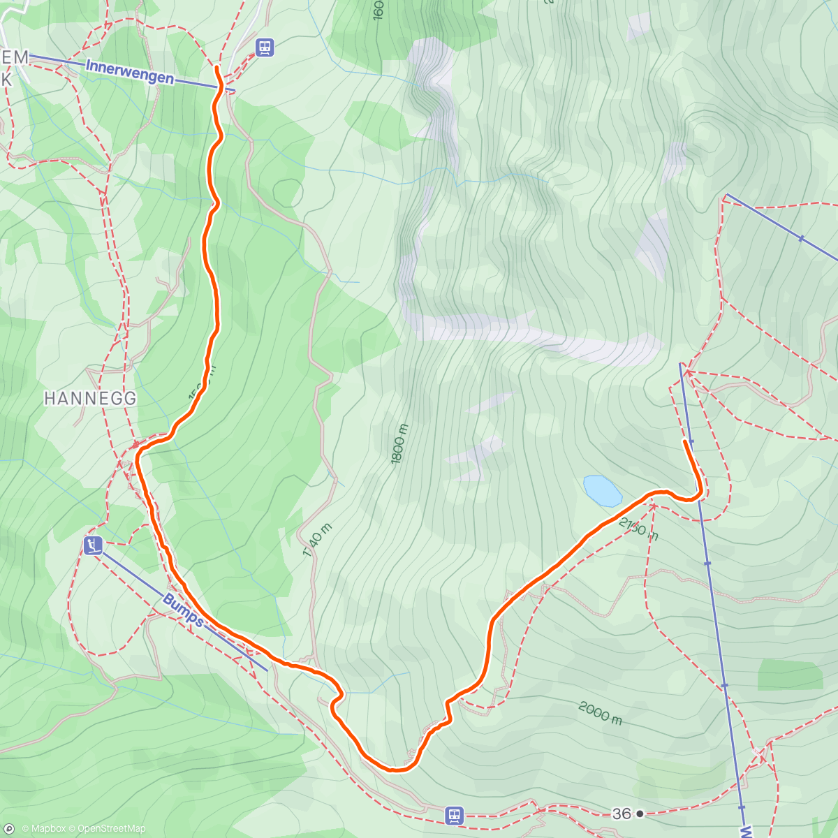 Map of the activity, Lauberhorn Run
