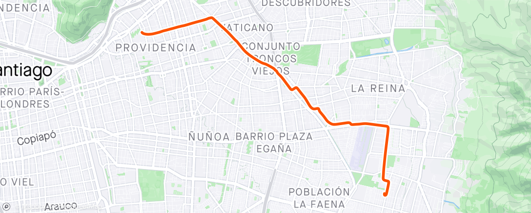 Map of the activity, Vuelta ciclista nocturna