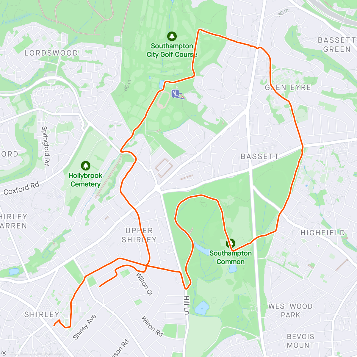 Mapa de la actividad, Monday 10km