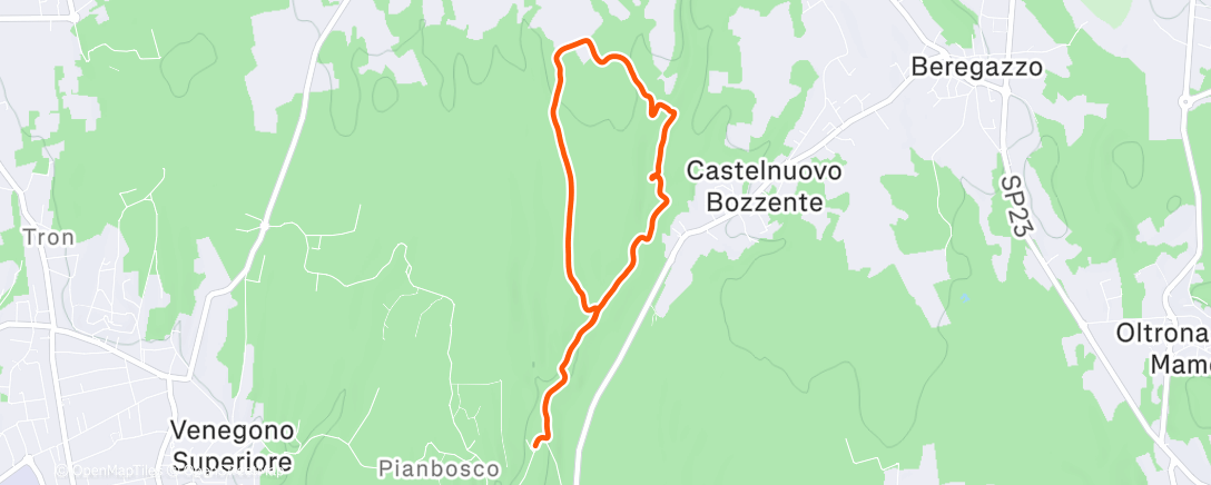 Map of the activity, Camminata pomeridiana