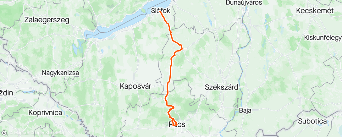 Map of the activity, Tour de Hungary day 5