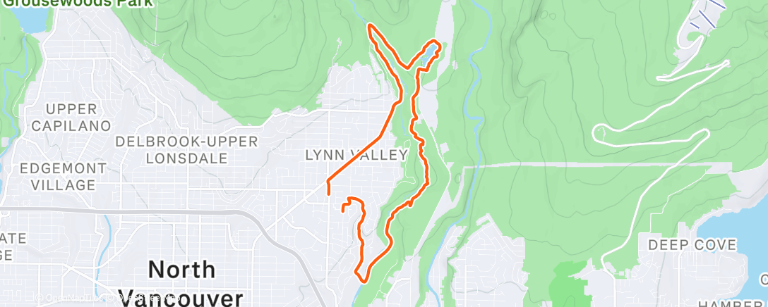 Map of the activity, Afternoon Run