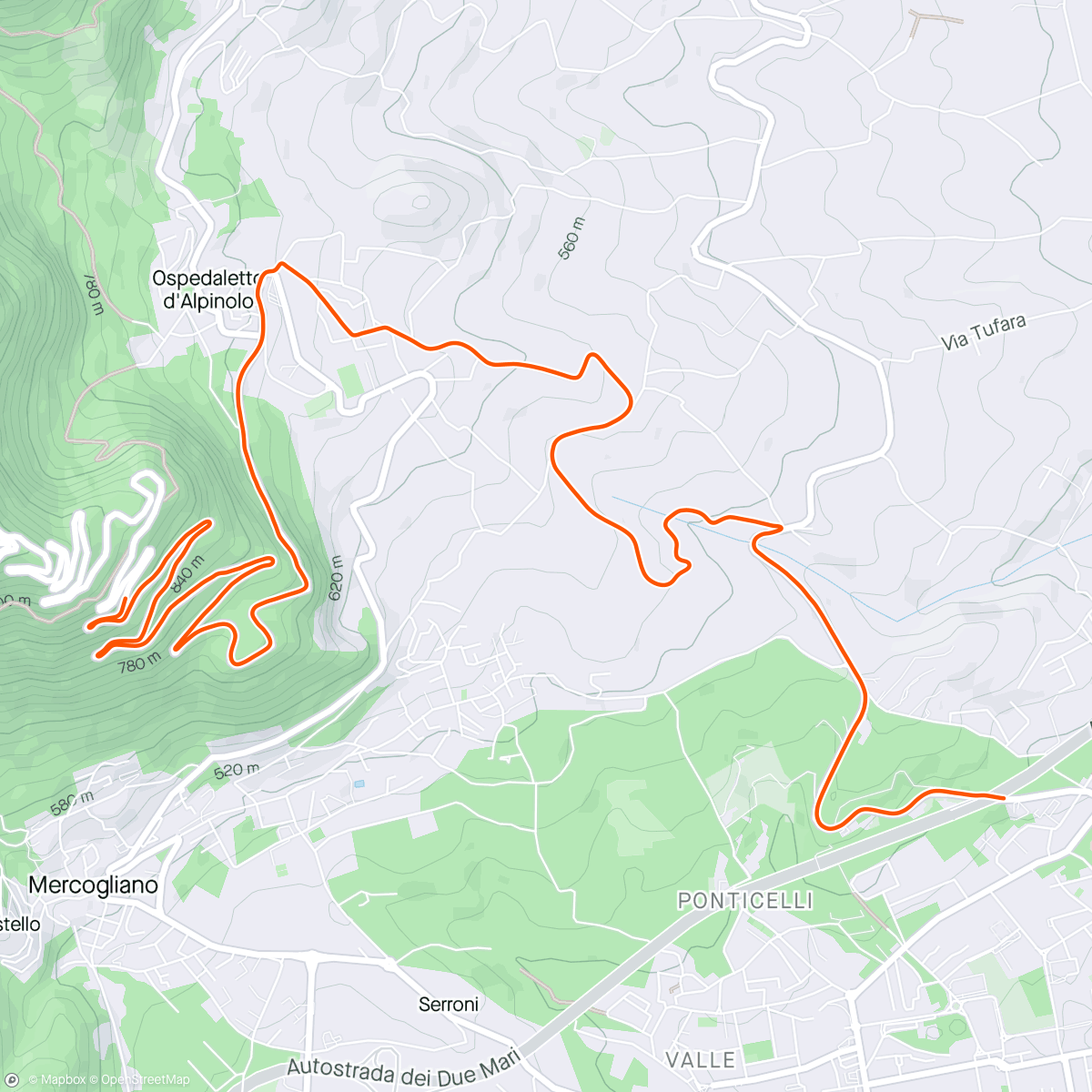 Mapa da atividade, ROUVY - Tempo Hills | Climber's plan