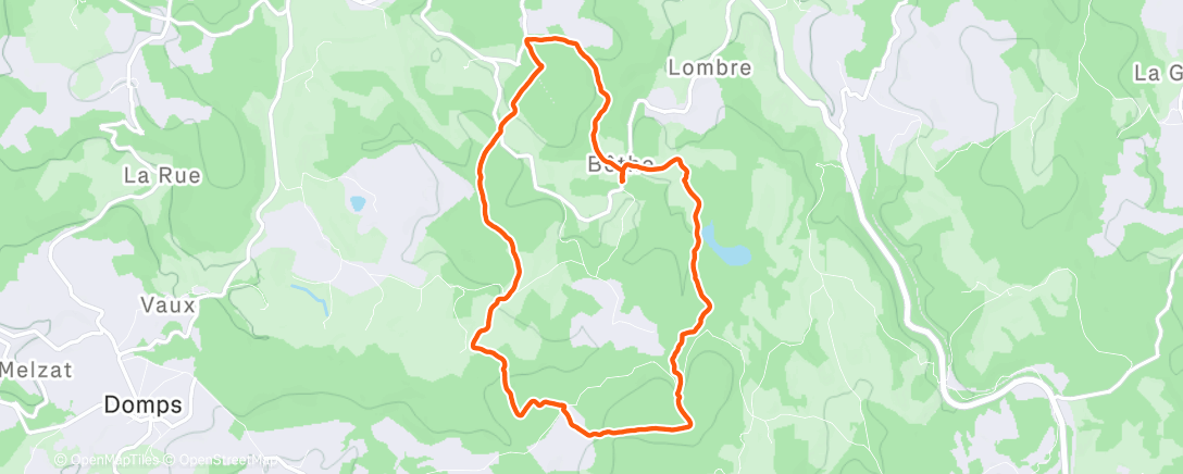Map of the activity, Afternoon Hike