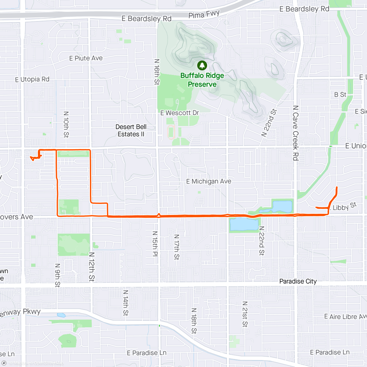 Map of the activity, Breakfast and grocery ride with the wife.