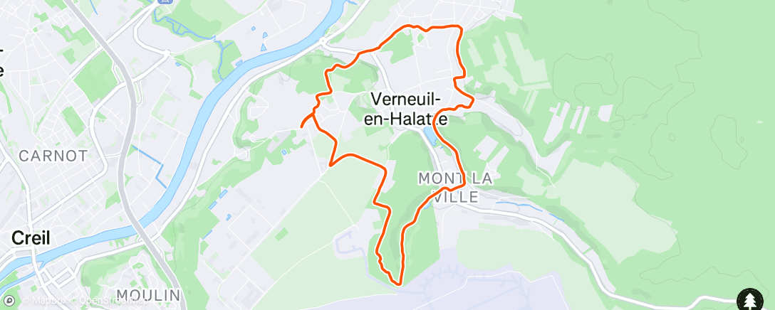 Map of the activity, Course à pied du midi