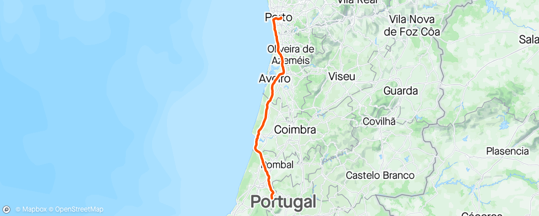 Map of the activity, Porto - Fátima
