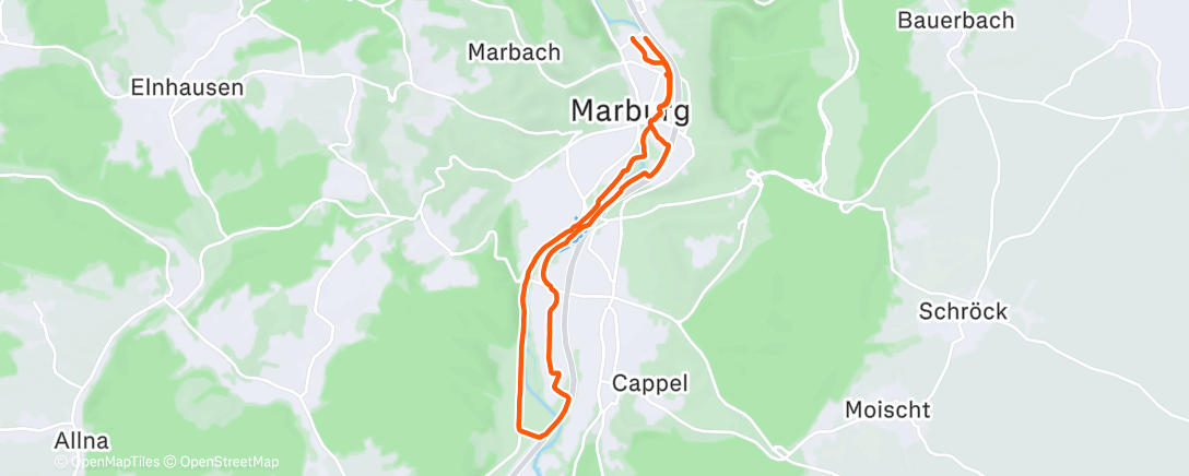 Map of the activity, Lauf am Nachmittag