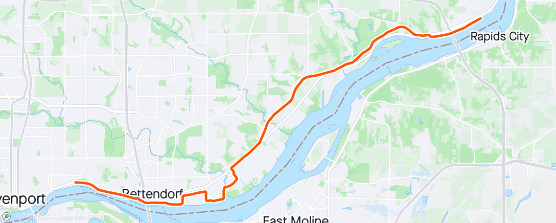 Map of the activity, Ride Back from Race