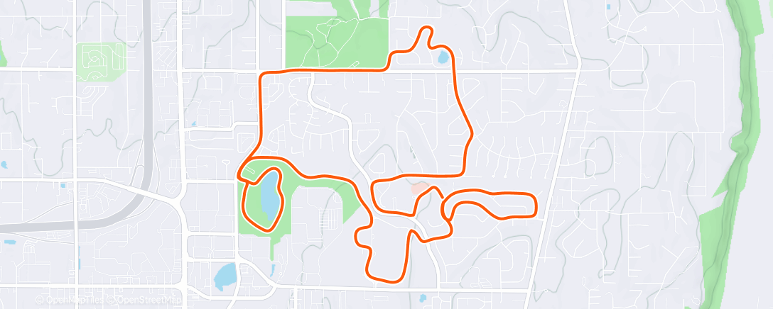 Map of the activity, Easy run with Erika