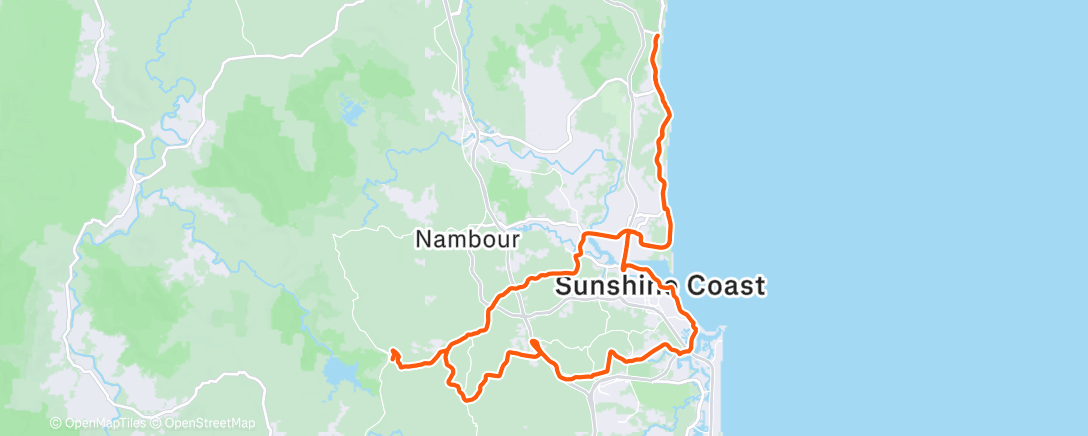 Map of the activity, Cycling