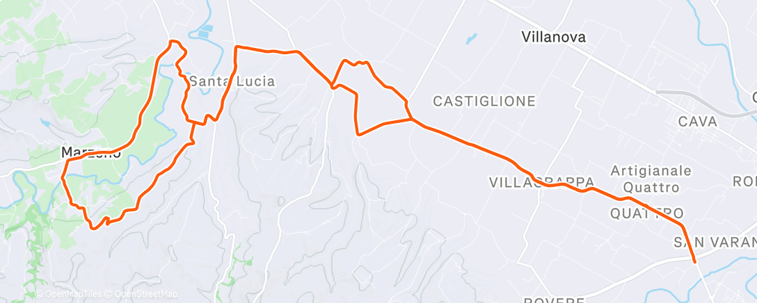 Map of the activity, Lunch Ride