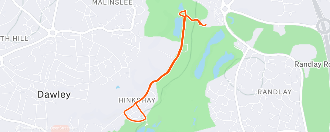 Map of the activity, Afternoon Run