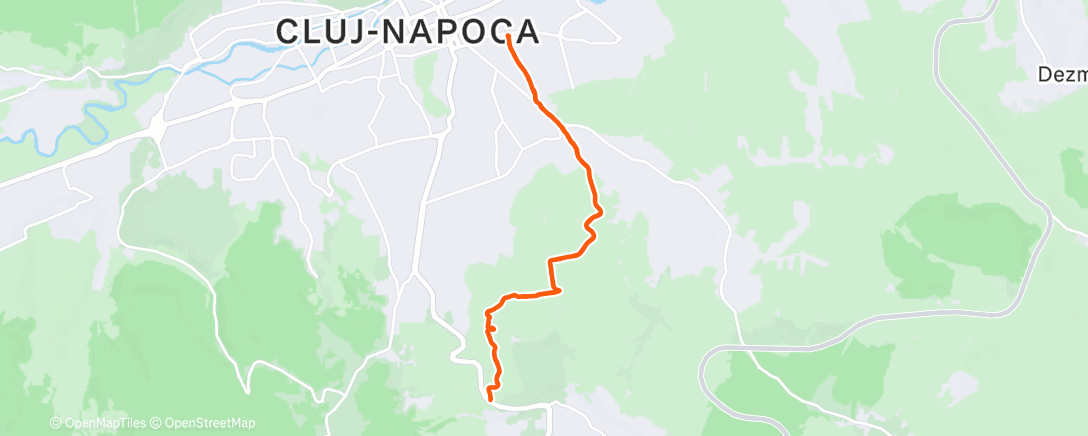 Map of the activity, Lunch Trail Run