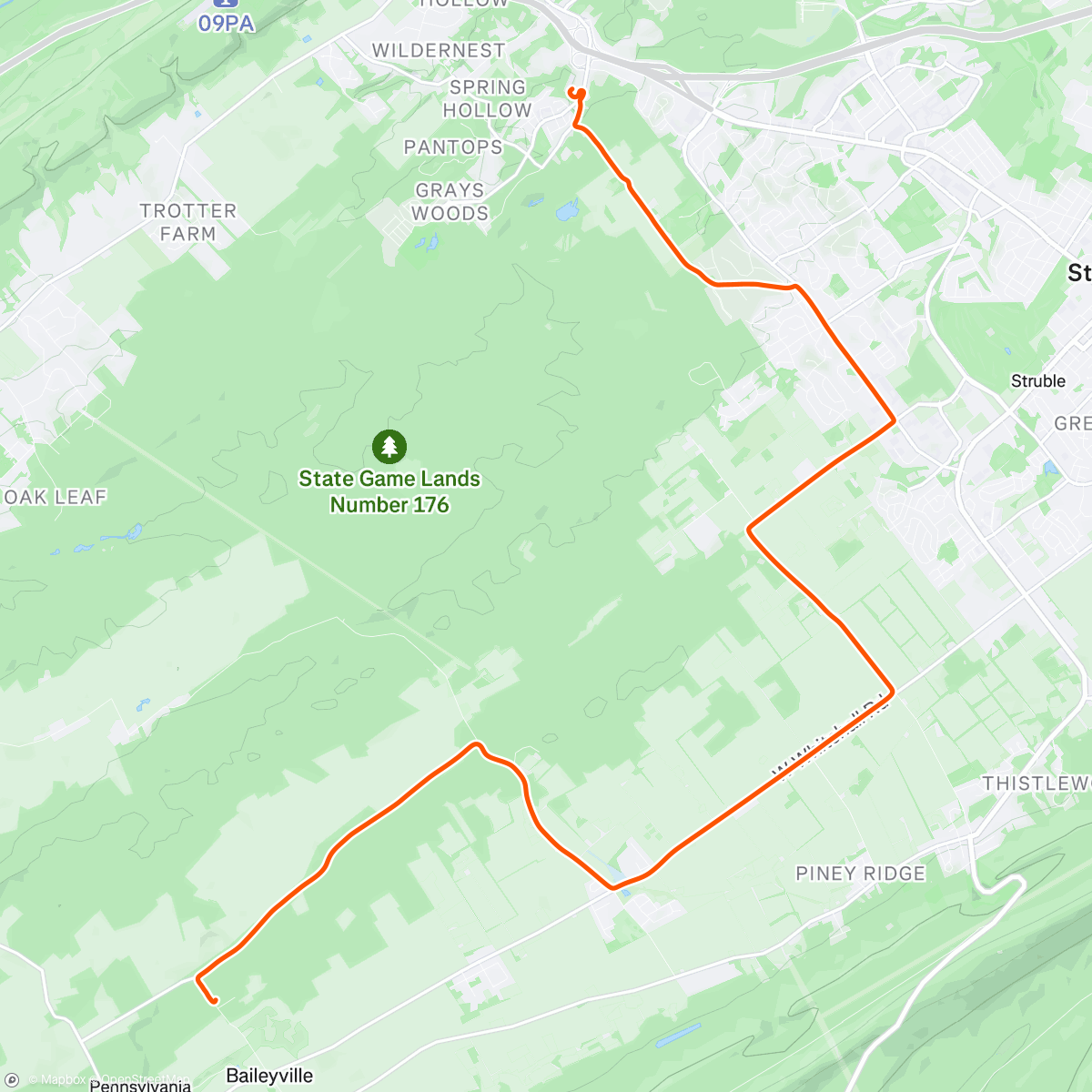 Map of the activity, Tree down in the driveway