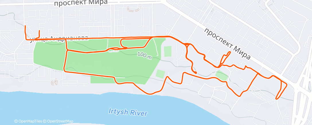 Карта физической активности (Evening Run)