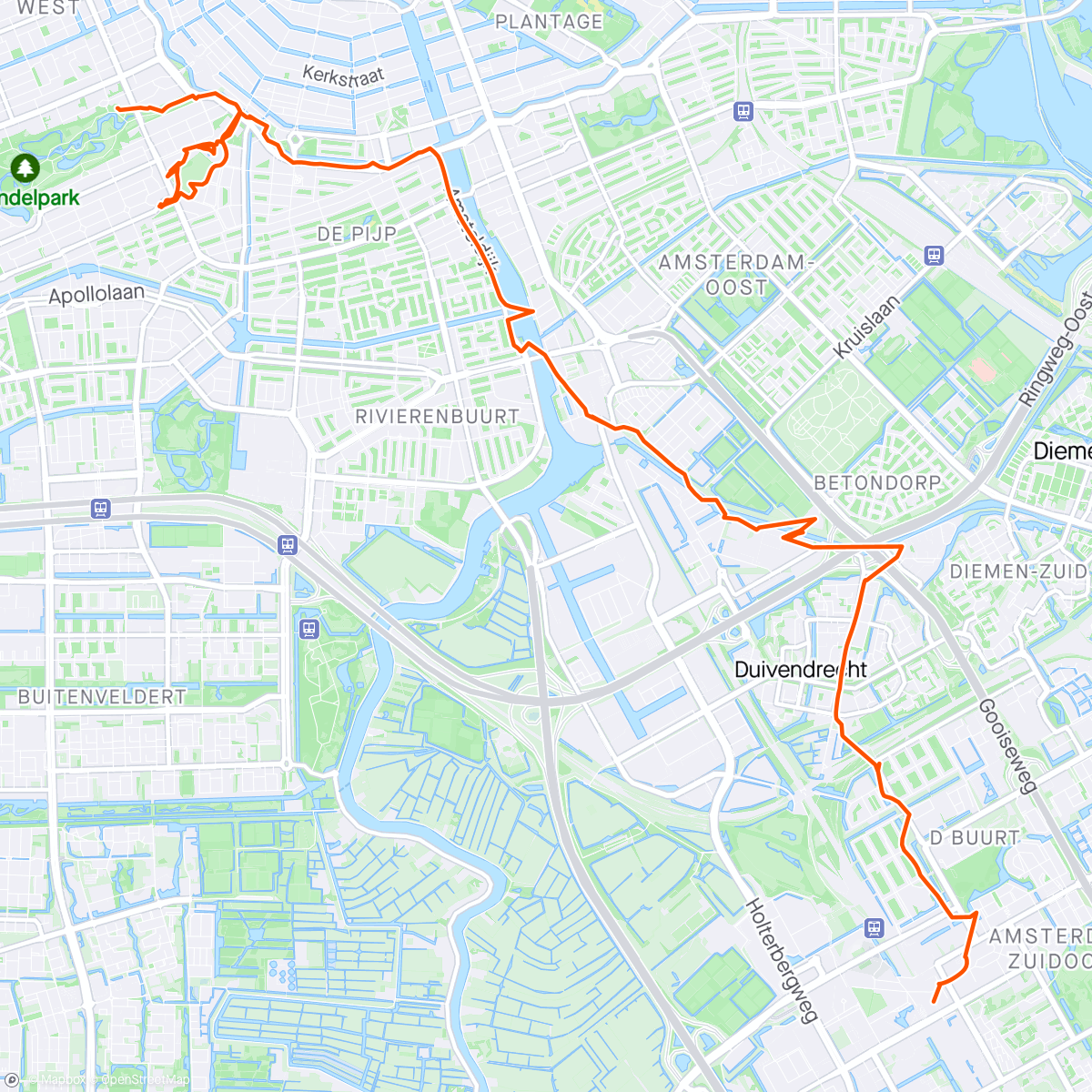 Map of the activity, Sunny day