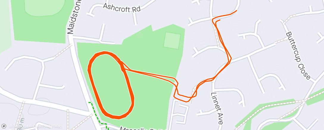 Map of the activity, Easy Track Laps