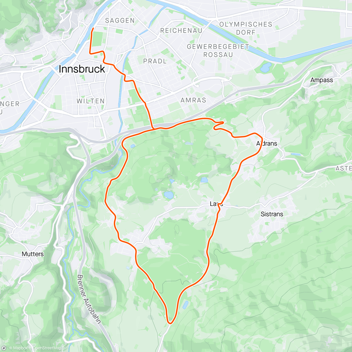 Mapa da atividade, Zwift - Lutscher in Innsbruck