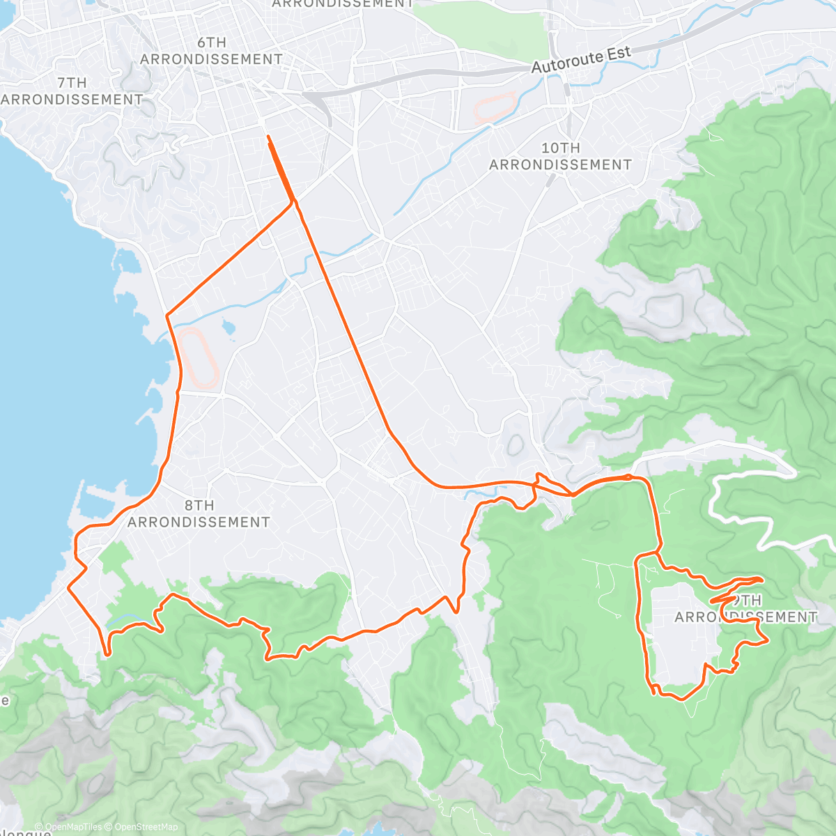 Map of the activity, Afternoon Ride