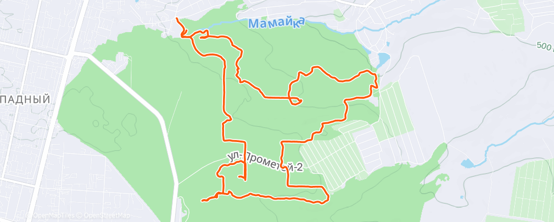 Map of the activity, Трейлраннинг (день)
