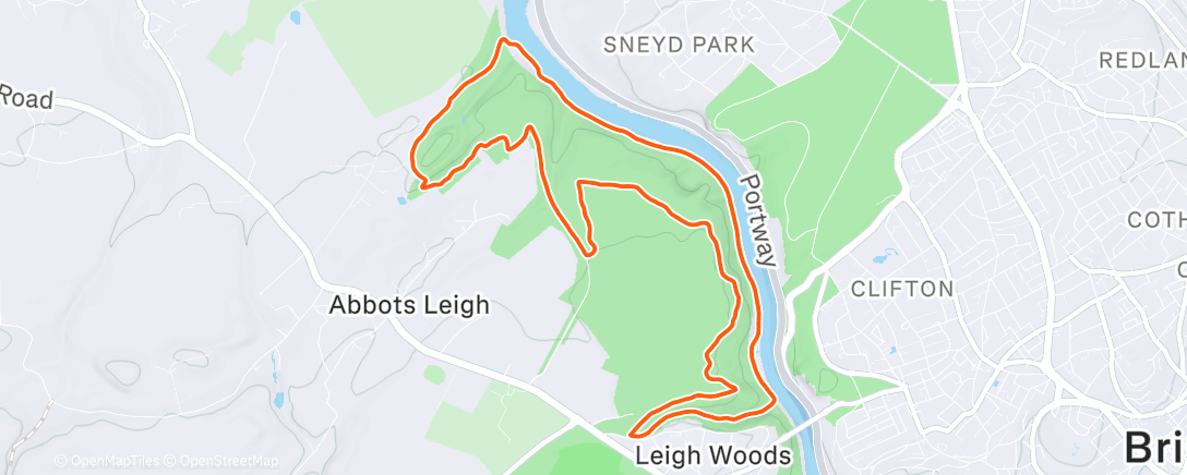 Map of the activity, Farewell to Leigh Woods!