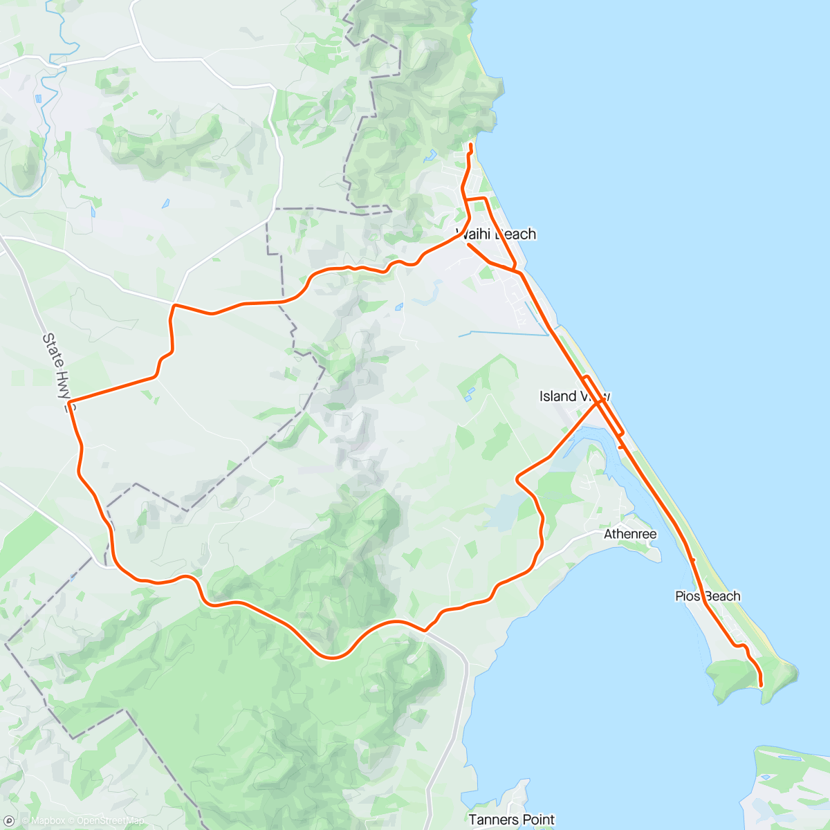 Map of the activity, Morning Ride Waihi Beach, Bay of Plenty ⛅