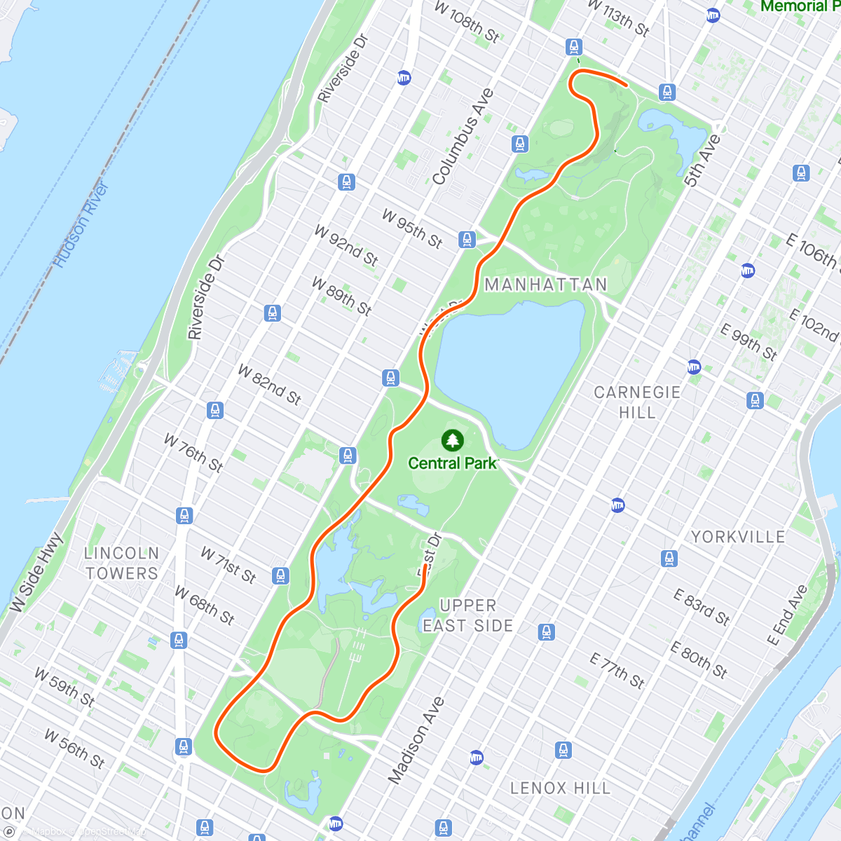 アクティビティ「Zwift - Race: Stage 4: Bag That Badge - Park Perimeter Reverse (A) on Park Perimeter Reverse in New York」の地図