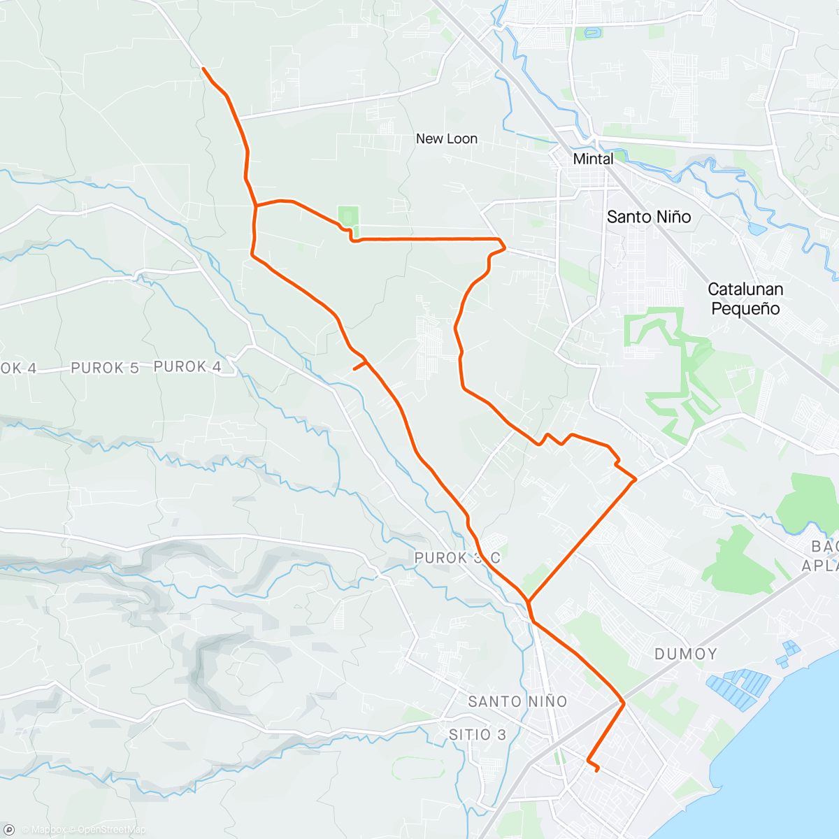Map of the activity, Thursday morning ride 🚴‍♂️🌥️🌳🌴