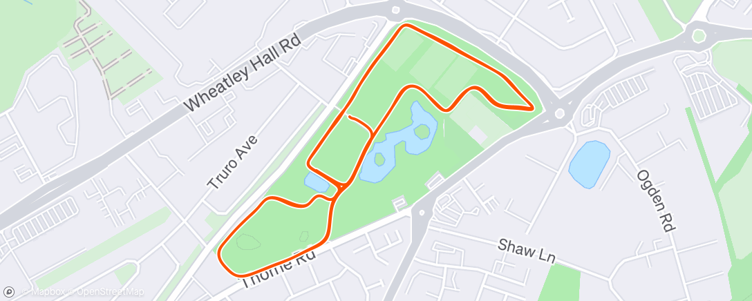 Map of the activity, Sandall Park Parkrun pos🥇18:44