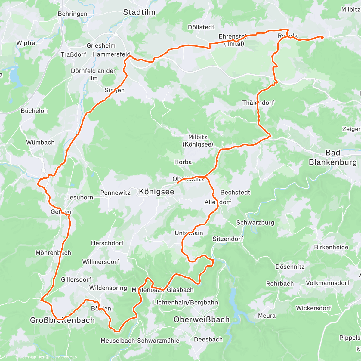 Карта физической активности (Stippvisite im Thüringer Wald)