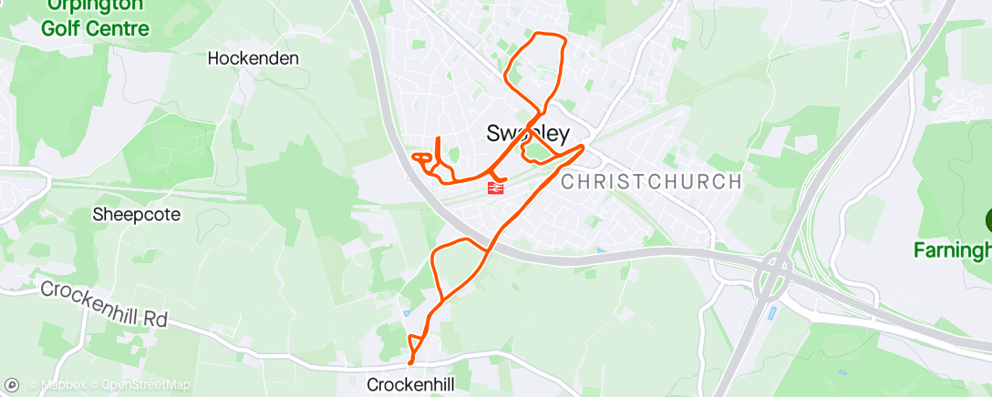 Map of the activity, 10K Evening Run in Swanley🏃🏻‍♂️😎👊🏻 #Day80