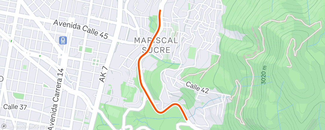 Map of the activity, ROUVY - Cool Down - GWA Colombia | Stage 2 - Bogota to Alto el Verjón