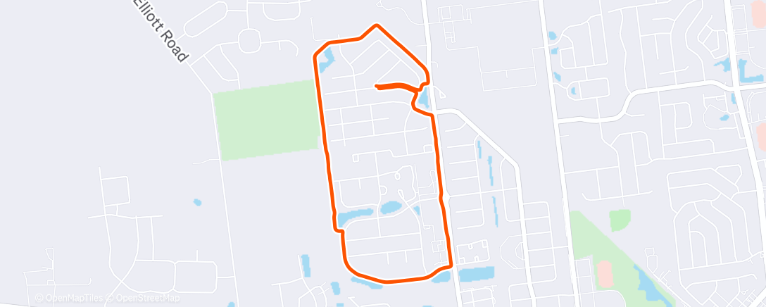 Map of the activity, Afternoon Run